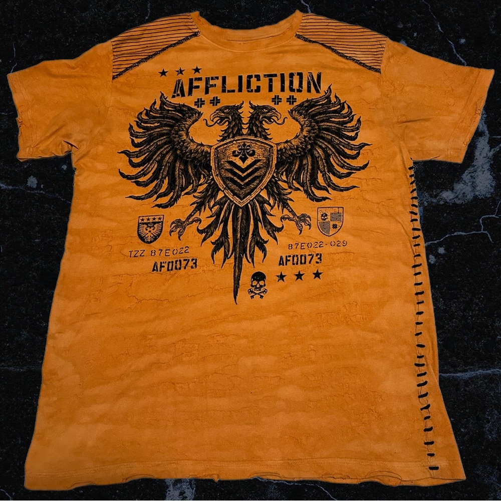 Orange 00s Affliction shirt -XLarge